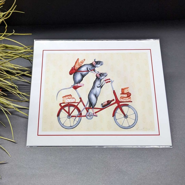 Affiche de souris à vélo, Amelie Legault